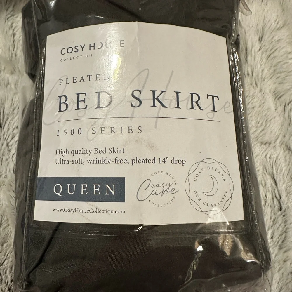 Cosy House Queen Pleated Soft Bed Skirt w/ 14” Drop 1500 Series Color slate gray